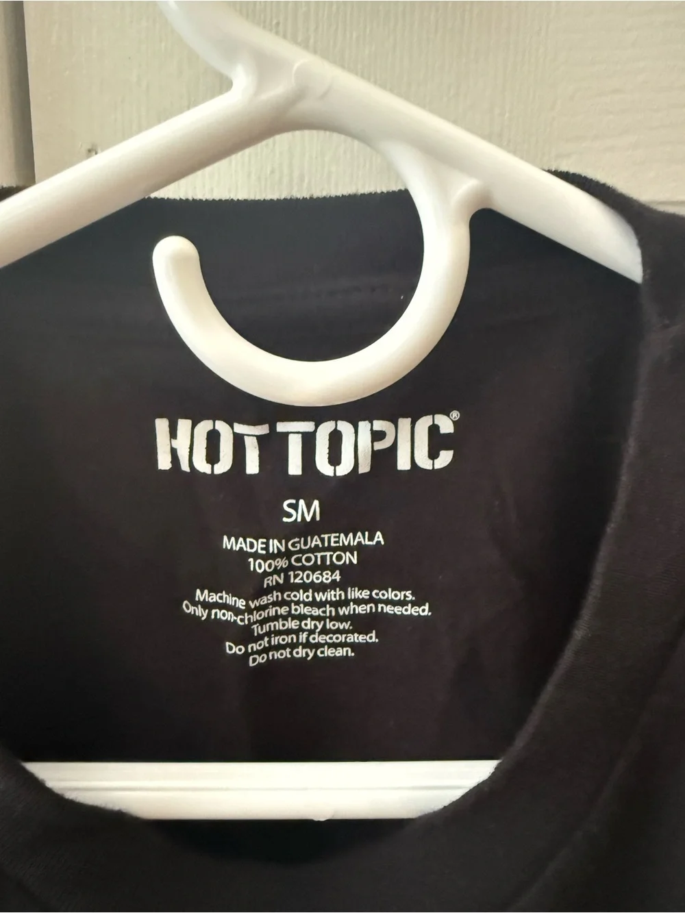 Hot Topic Black Graphic Tee with White Logo - Picture 3 of 3